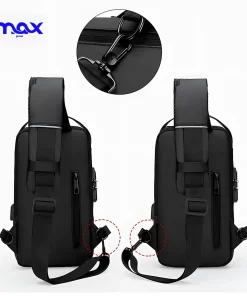 BOLSO MORRAL ANTIRROBO, CUERINA Y LONA POLIESTER